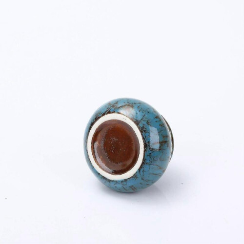 (Blue) Tiny Ceramic Urn for Ashes, Handcrafted, Holds 1.2 Cubic Inches 2