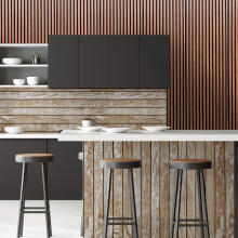 Acoustic MDF Wood Slat Style Decorative Wall Panel Chestnut Brown Oak