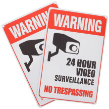 Warning Sign for Home Decoration And Wall Decor In Clear Pattern Design Featuring Video Function 2 Pcs