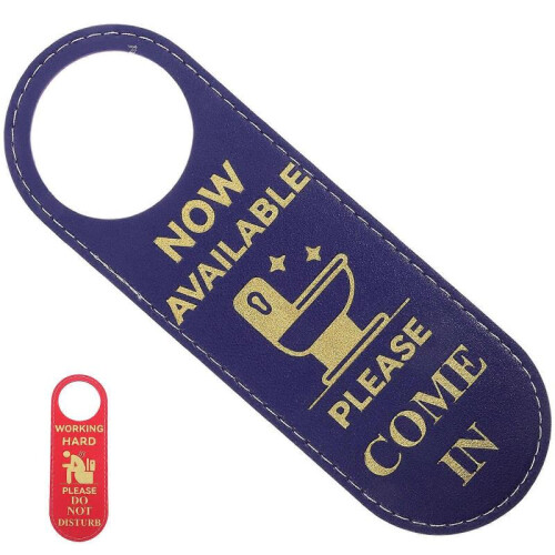 Double-Side Door Hanging Sign Modern and Simple Hanger Function Blue 23.50X8.00X0.30CM 1Pack 2