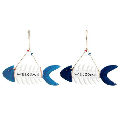 Fish Bone Welcome Sign Fish Wall Decor Beach-Themed Welcome Sign