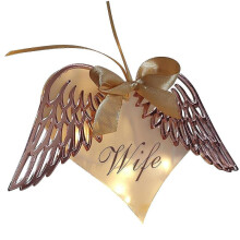 Creative Heart Shaped Angel Engraved Letters Memorial Pendant Decoration