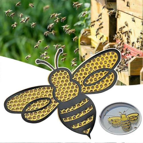 (Bee) Reusable Multi-Purpose Bees Watering Station Bee-Shaped Floating Pollinator Butterflies Bees Waterer Bath Tray 1