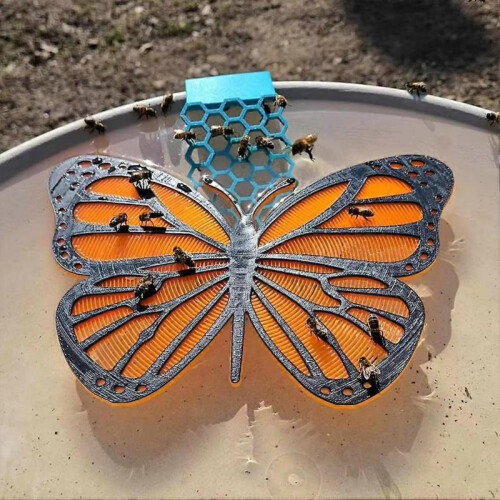 (Bee) Reusable Multi-Purpose Bees Watering Station Bee-Shaped Floating Pollinator Butterflies Bees Waterer Bath Tray 2