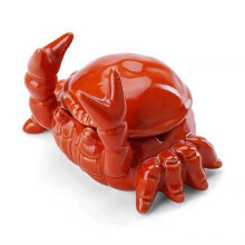 CrabAshtray with Lid, Ceramic Windproof CigaretteAshtray for Indoor or Outdoor Use Desktop Decorati