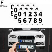 (Black 3pcs 98x54mm) License Plate Sticker, 3PCS License Plate Number Invisible Digital Sticker-Yvan