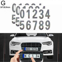(Laser 3pcs 50x28.9mm) License Plate Sticker, 3PCS License Plate Number Invisible Digital Sticker-Yvan