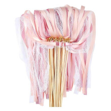 (Pink pink) Pack Of 20 Champagne Wedding Ribbon Wall With Bells And Magical Wands Streamers For Birthdays And Holiday Parties