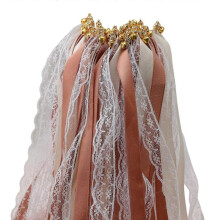 (Coffee ribbon lace) Pack Of 20 Champagne Wedding Ribbon Wall With Bells And Magical Wands Streamers For Birthdays And Holiday Parties