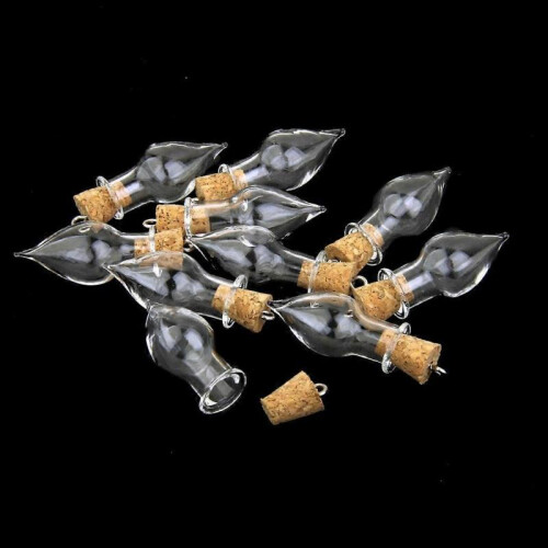 20x Small Empty Bottles Pendant Vials Containers 2