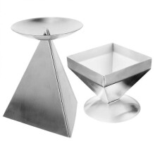 2Pcs Stainless Steel Pyramid Food Mold Culinary Tool for Home Cooking And Restaurant Use Featuring Unique Dish Presentation