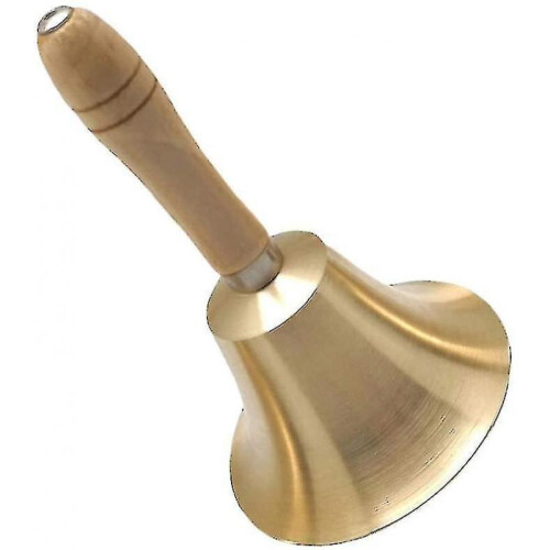 Solid Hand Bell - Brass Bell Service Bell Wooden Call Bell for Home Decoration 1