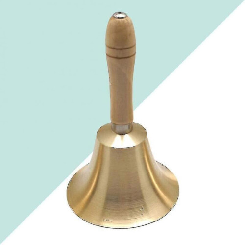 Solid Hand Bell - Brass Bell Service Bell Wooden Call Bell for Home Decoration 2