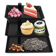 Rotating Fruit Cake Stand Tray Black