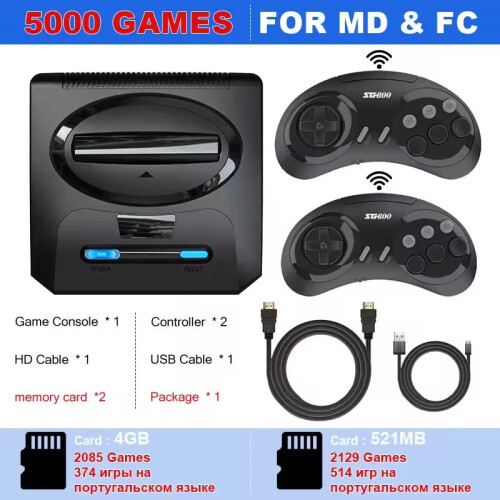 Sega Mega Drive Genesis FC Dendy Console Support HDMI Output Retro Game Machine