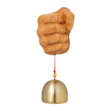 (Beech) Fist Shapedoor Bell Knocker Welcome Wind Chime Easy Installation Doorbell