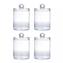 Sophisticated Apothecary Jars Crystal Glass for Bathroom Accessories, Clear Glass Canister with Removable Lids for Vanity Organizers, Decorative