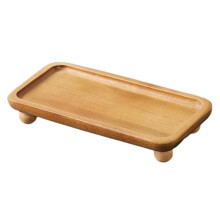 (20cmx10.5cmx3.5cm) Wood Pedestal Stand, Decorative Wooden Riser, Entrance Storage Tray, Display
