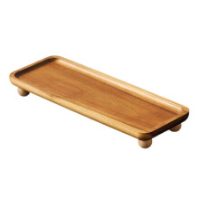 (28cmx10.5cmx3.5cm) Wood Pedestal Stand, Decorative Wooden Riser, Entrance Storage Tray, Display