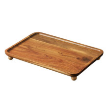 (30cmx20cmx3.5cm) Wood Pedestal Stand, Decorative Wooden Riser, Entrance Storage Tray, Display