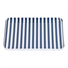 Fruit Tray Blue White Stripe Melamine Safe Environmentally Friendly Colourfast Dessert Platter for Restaurant