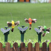 (Hummingbird) 3 Pcs Solar/battery Powered Flying Fluttering Butterflies Hummingbird For Garden Yard(random Color)