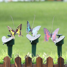 (Butterfly) 3 Pcs Solar/battery Powered Flying Fluttering Butterflies Hummingbird For Garden Yard(random Color)