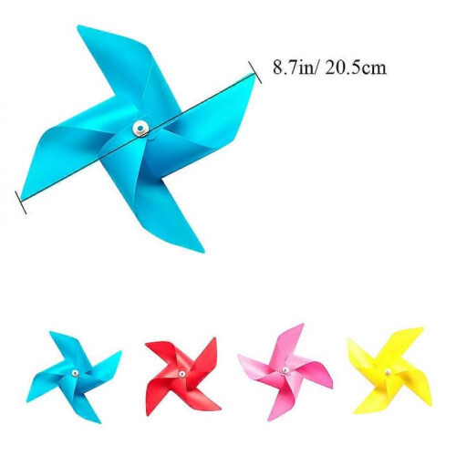 Decorative Wind Spinner Plastic Windmill in Wind for Garden Party 10Pcs Yellow 1