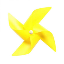 Decorative Wind Spinner Plastic Windmill in Wind for Garden Party 10Pcs Yellow