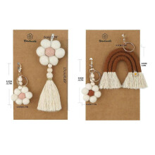 (3) 1Set Keychains Bag Charm Kids Girls Room Hanging Decoration Rainbow Wall Hanging Decor Auto Car Decoration Accessories