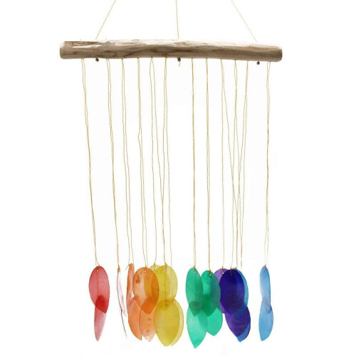 Driftwood Chime Rainbow Large Leaf Chime