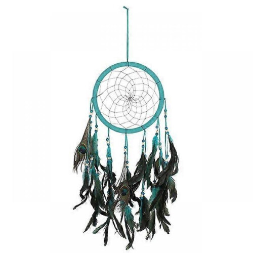 Turquoise Peacock Feather Dreamcatcher
