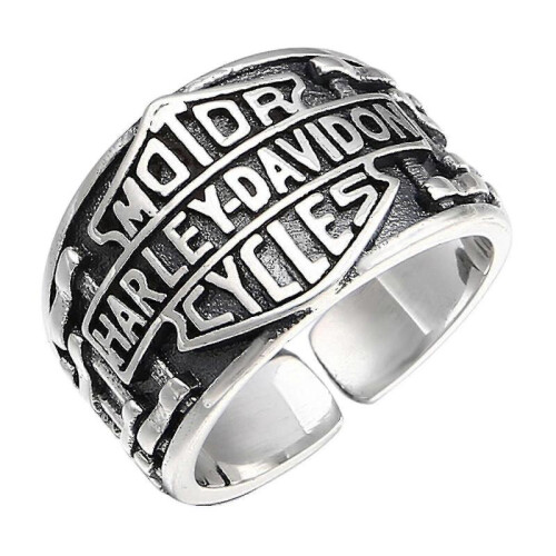 Harley Signet Ring, 925 Sterling Silver Biker Ring.