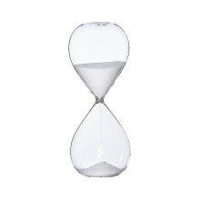 (White, 60Mins) Personality Glass Hourglasses - 5/30/60 Minutes Round Sand Timer