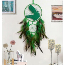 (No light, Green) Dinosaur Dream Catchers For Boys Girls, Dream Catcher Light Wall Decor Feather Wall Hanging Dino Dream Catcher Kids Gift 2025