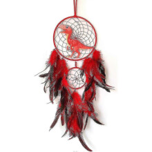 (No light, Red) Dinosaur Dream Catchers For Boys Girls, Dream Catcher Light Wall Decor Feather Wall Hanging Dino Dream Catcher Kids Gift - JV