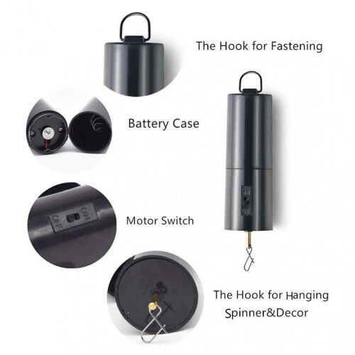 Black Hanging Battery Powered Motor Rotating Motor for Garden Wind Spinner Wind Chimes 2