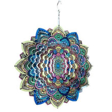 Mandala Hanging Wind Chimes Home Decoration Stainless Steel Balcony G Colorful 30*38cm