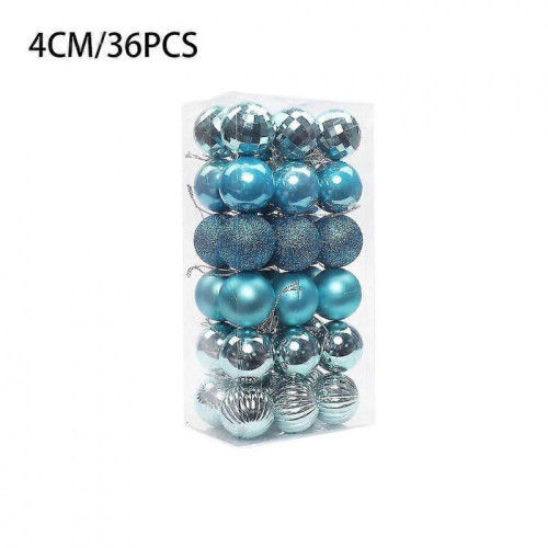 (Light Water Blue) 36 Pieces Ceiling Christmas Bauble Home Tree Pendant Decoration 4cm 2
