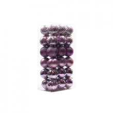 (Light Purple) 36 Pieces Ceiling Christmas Bauble Home Tree Pendant Decoration 4cm