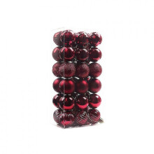 (Wine Red) 36 Pieces Ceiling Christmas Bauble Home Tree Pendant Decoration 4cm