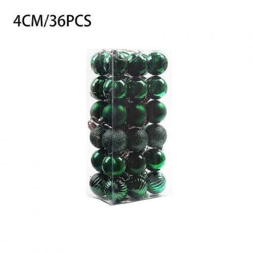 (Green) 36 Pieces Ceiling Christmas Bauble Home Tree Pendant Decoration 4cm 2