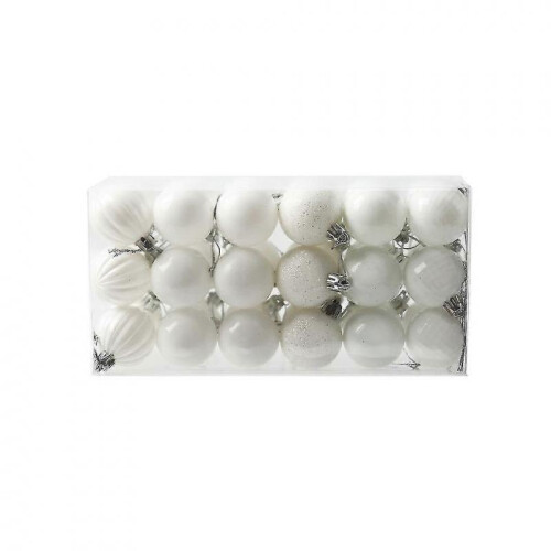(White) 36 Pieces Ceiling Christmas Bauble Home Tree Pendant Decoration 4cm 1