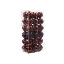 (Coffee) 36 Pieces Ceiling Christmas Bauble Home Tree Pendant Decoration 4cm