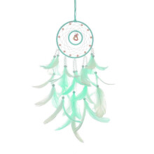 (Green) Dream Catcher Wall Hanging Woven Net Dream Catcher Handmade Feather Tassels