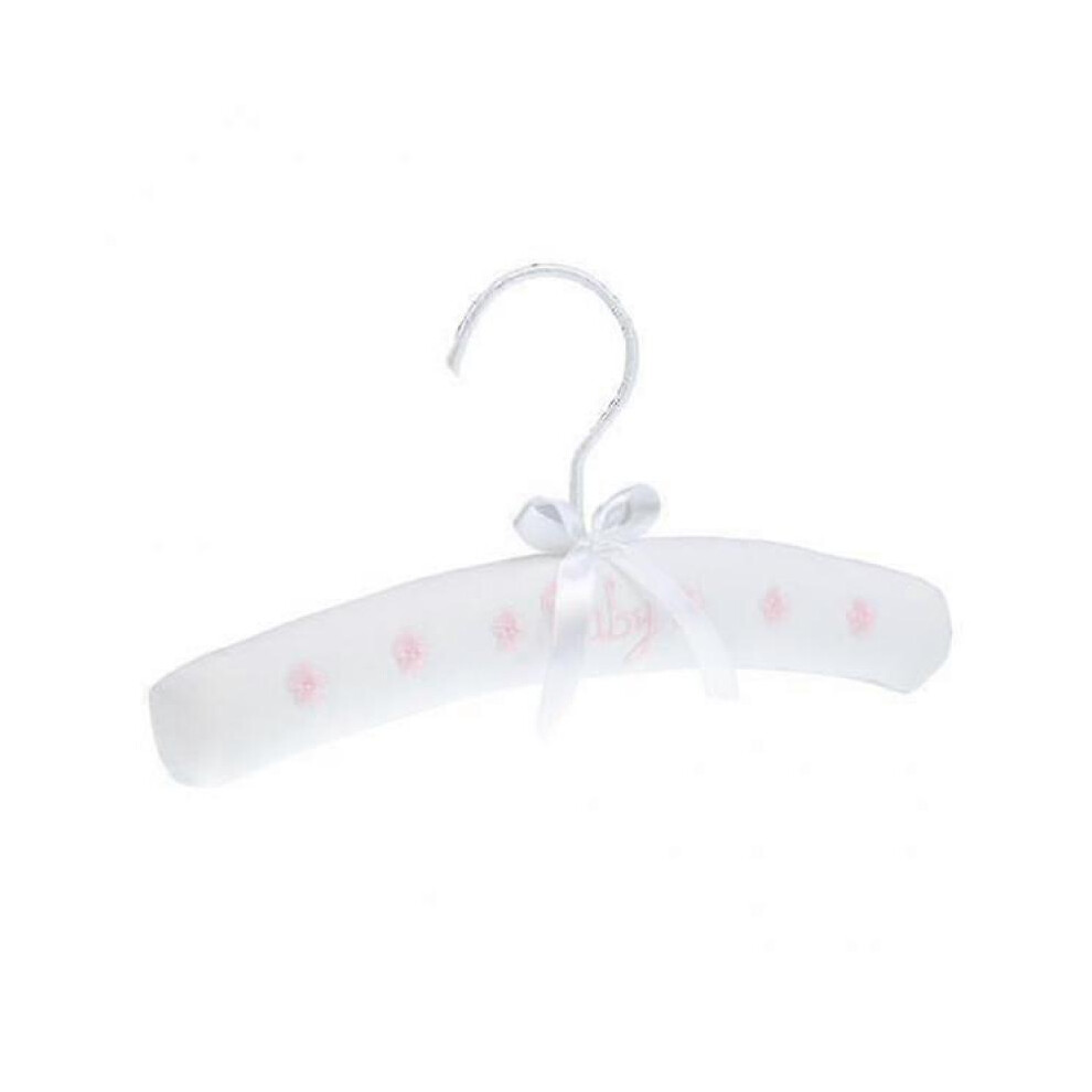 5xLovely Baby Kids Padded Cotton Ribbon Clothes Hanger Home Decoration Pink