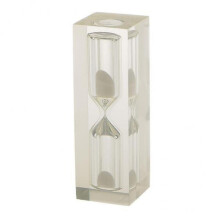 8xAcrylic Clear 3 Minute Sandglass Teaching Game Teeth Brushing Timer White
