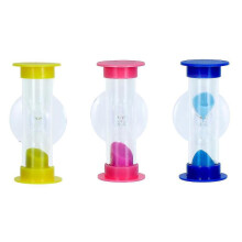 3pcs Three Minutes Hourglass with Suction Cup Removable Sandglass Children Brushing Timer Sand Clock Timers for Kids Games (3 Minutes Blue + 3 Minutes