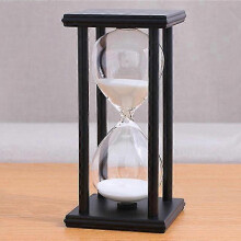 (60 Minutes, Black white sand) Sandglass Sand Hourglass 45 Minute Countdown  Clock