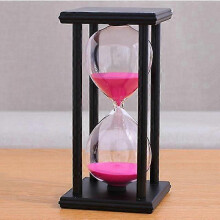 (60 Minutes, Black pink sand) Sandglass Sand Hourglass 45 Minute Countdown  Clock